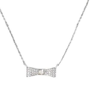 kate spade Silver Pave Bow Pendant Necklace